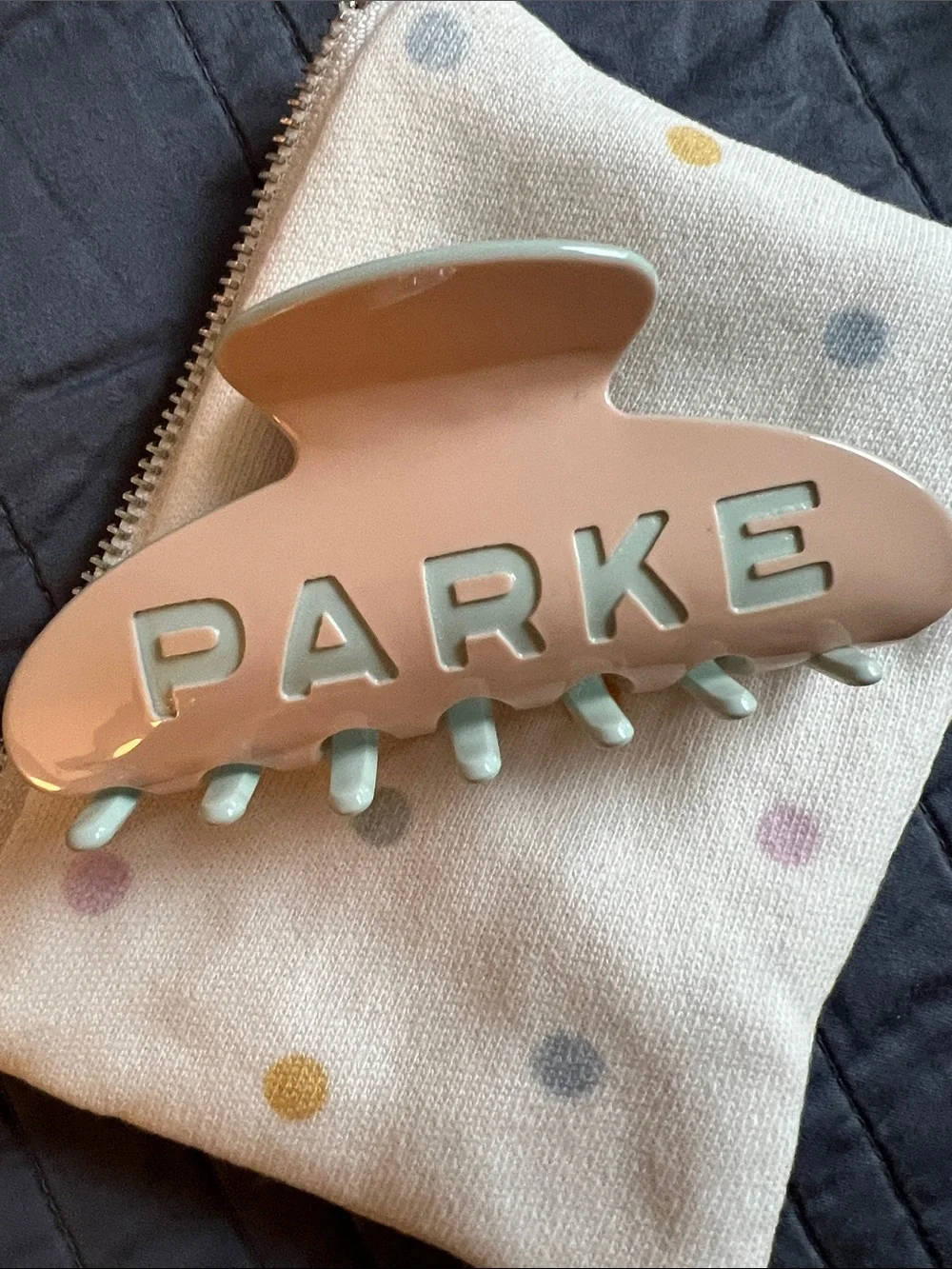 PARKE Cupcake Pink and Blue Hair Claw Clip w/ Pouch Birthday 2026 NEW IN BAG